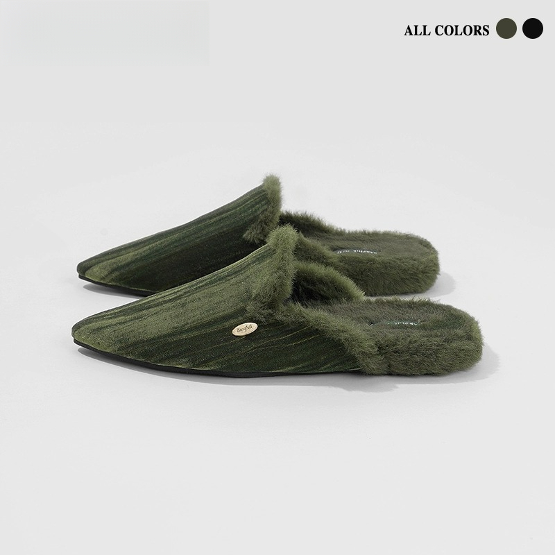 女士秋冬穆勒半拖鞋