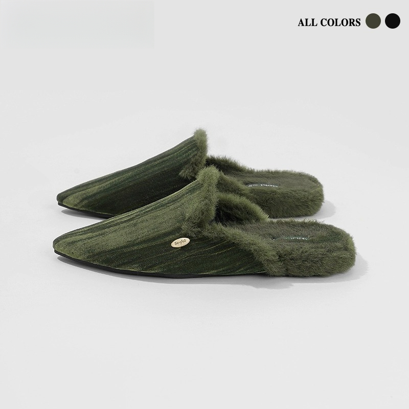 女士秋冬穆勒半拖鞋