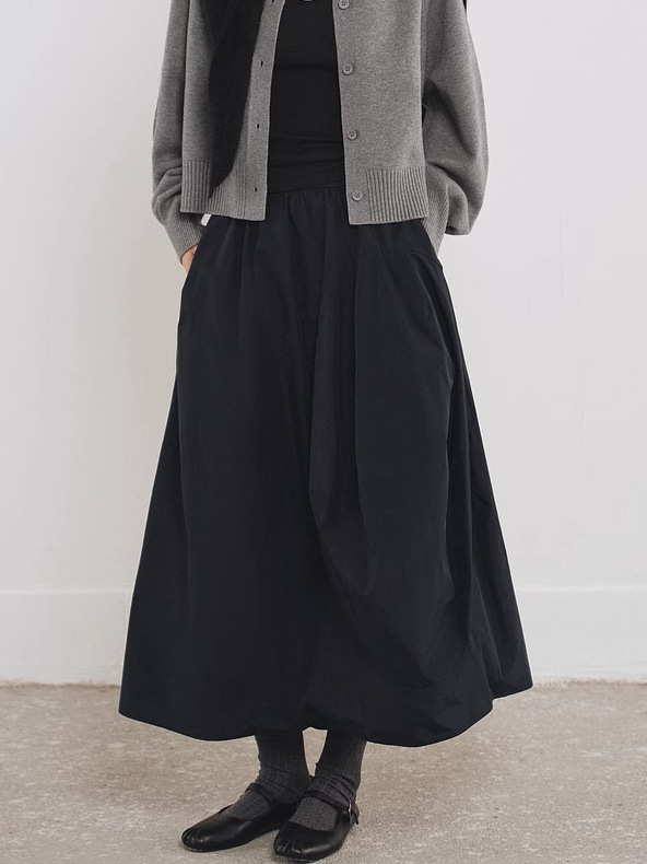 女士春秋空氣感花苞裙