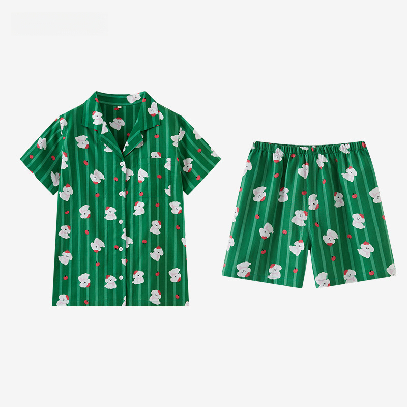 女款夏季純棉卡通短袖家居服