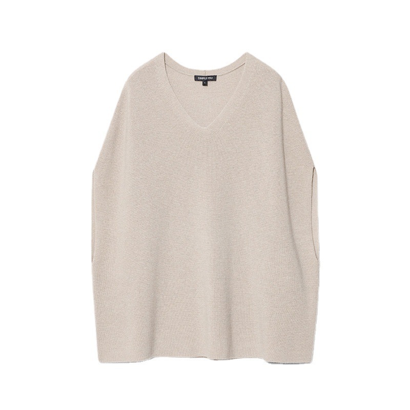 女士春秋V領寬鬆針織馬甲