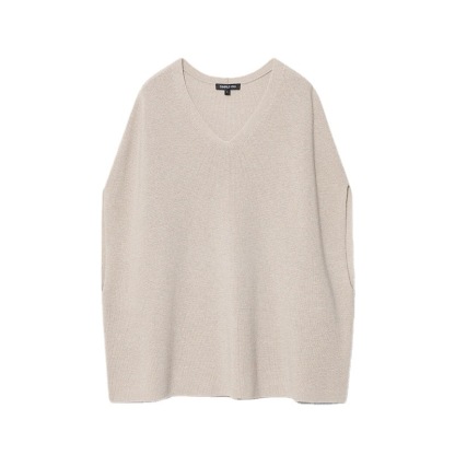 女士春秋V領寬鬆針織馬甲