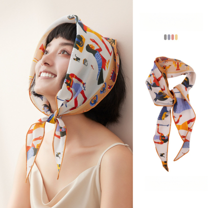 女士100%桑蠶絲埃及神話絲巾