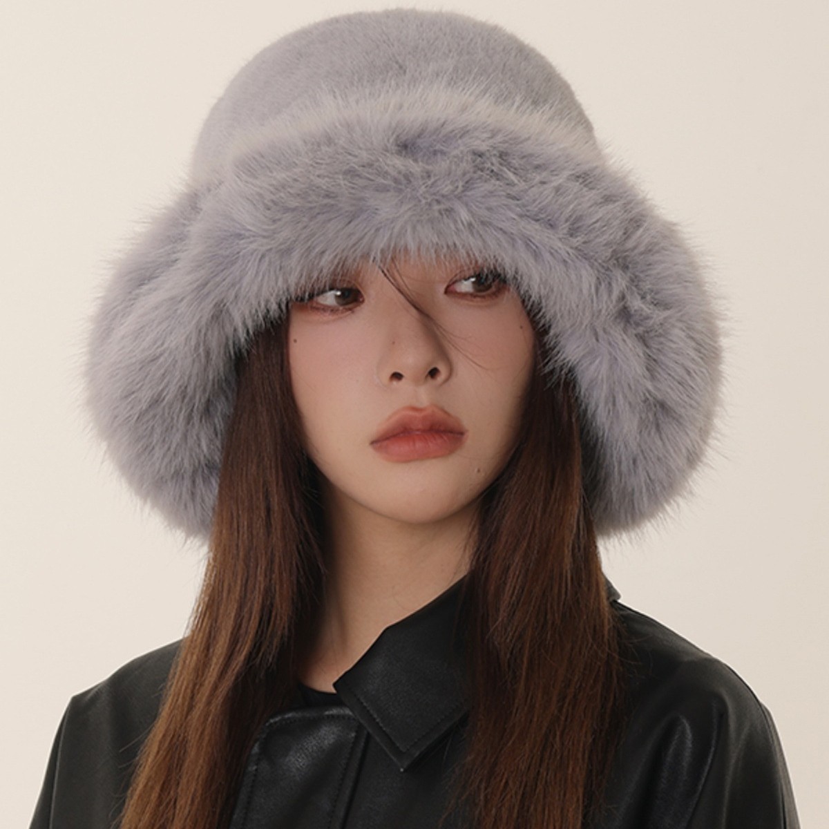秋冬仿貂毛漁夫帽盆帽