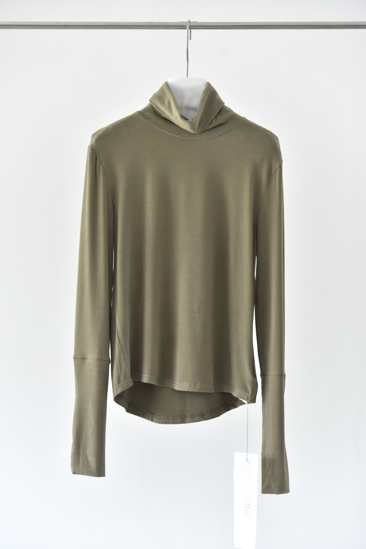 女士秋冬高領磨毛袖口多扣打底衫