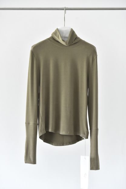 女士秋冬高領磨毛袖口多扣打底衫