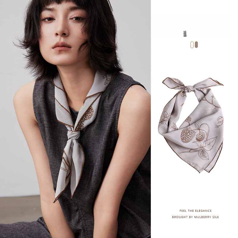 方草集100%桑蠶絲原創水染絲巾