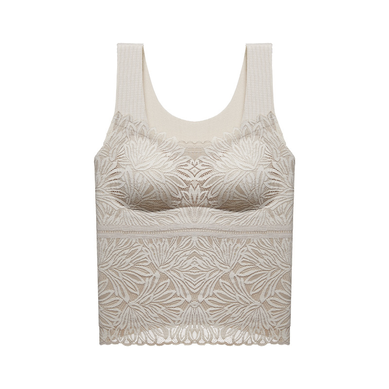 秋冬蕾絲德絨保暖寬肩帶內衣無痕美背