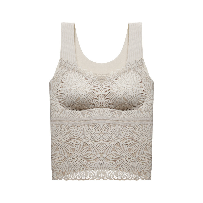 秋冬蕾絲德絨保暖寬肩帶內衣無痕美背