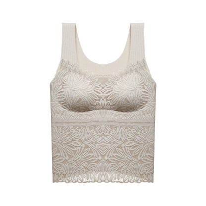 秋冬蕾絲德絨保暖寬肩帶內衣無痕美背