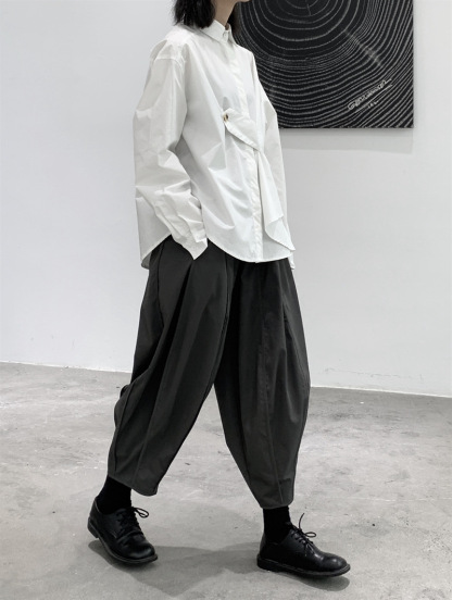 女士春秋九分大碼氣球型哈倫褲