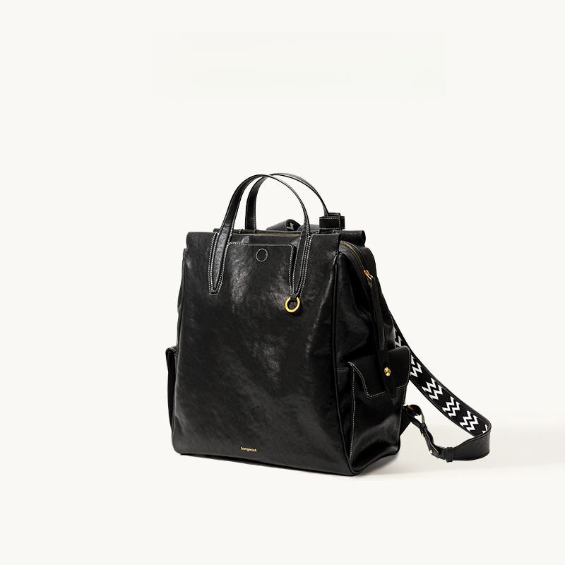 復古植鞣皮16寸電腦包单肩双肩包