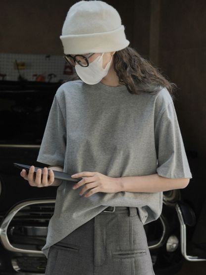 女士春夏廓形柔棉短T恤