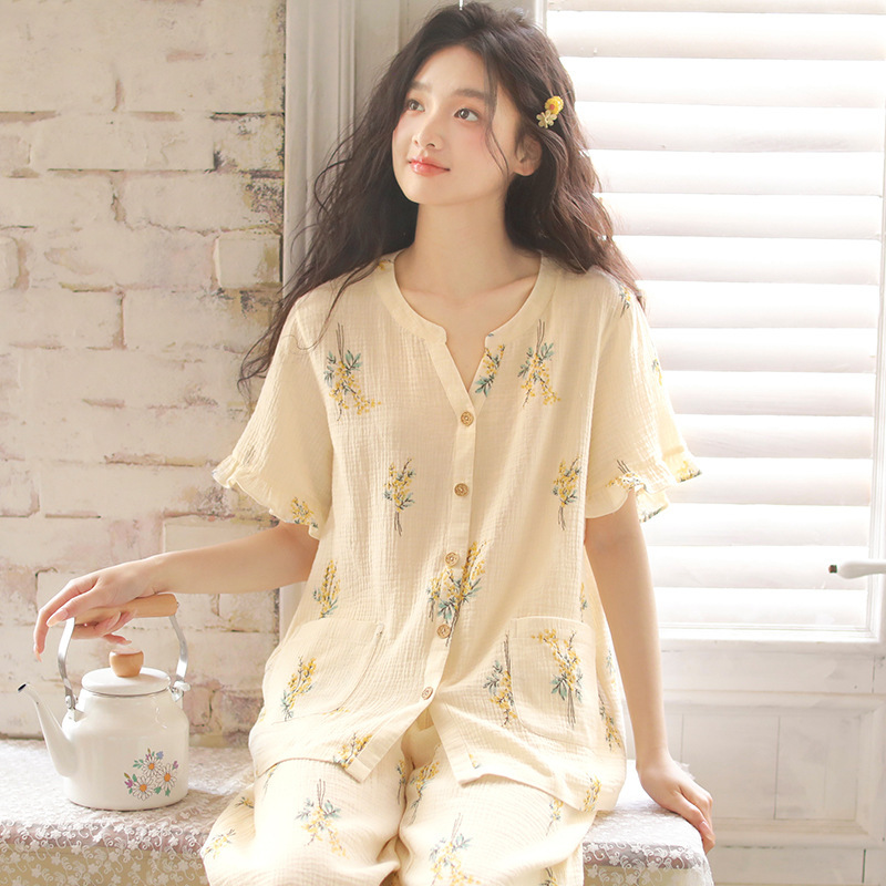 春夏簡約印花睡衣家居服