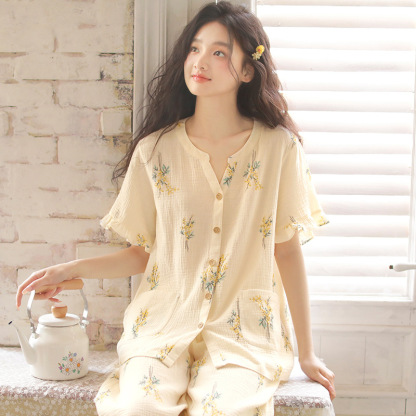 春夏簡約印花睡衣家居服