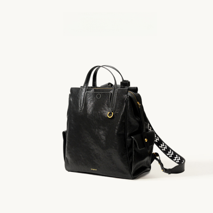 植鞣皮小號14寸電腦包雙肩包