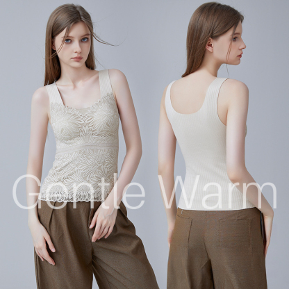 秋冬蕾絲德絨保暖寬肩帶內衣無痕美背