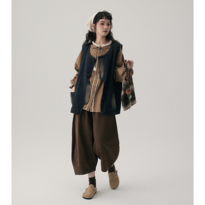 女士秋冬高腰九分哈倫褲