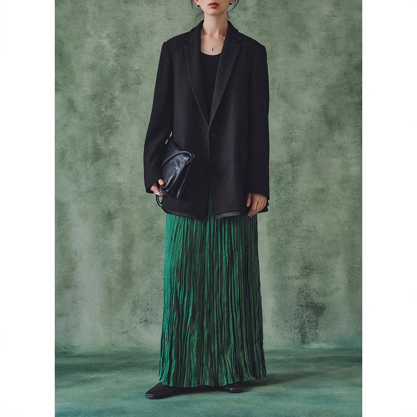 女士春秋綠野仙蹤手工捏褶半身裙