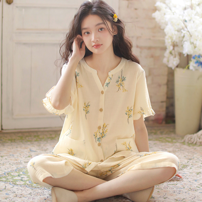 春夏簡約印花睡衣家居服
