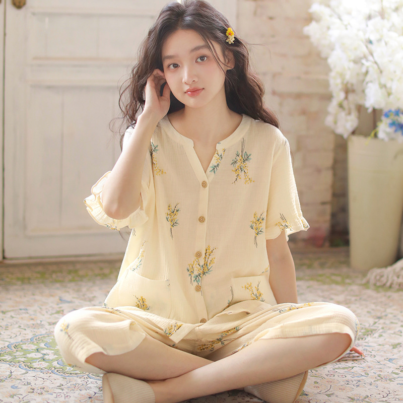 春夏簡約印花睡衣家居服