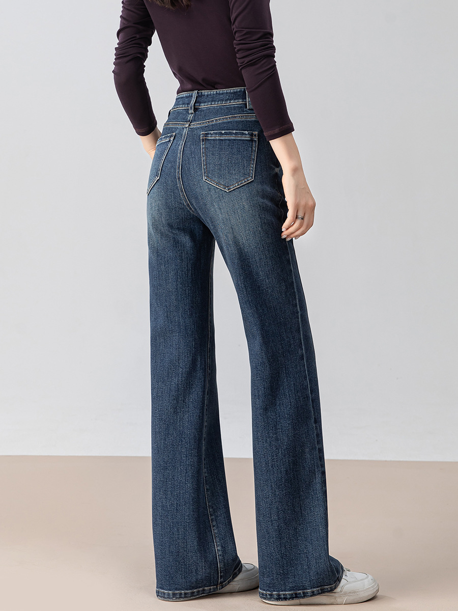 女士春秋微喇馬蹄牛仔褲