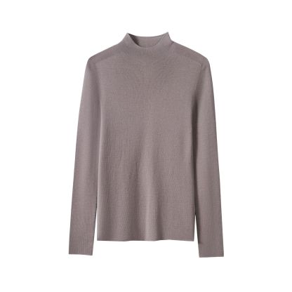 女士早秋無縫半高領100精仿羊毛打底衫