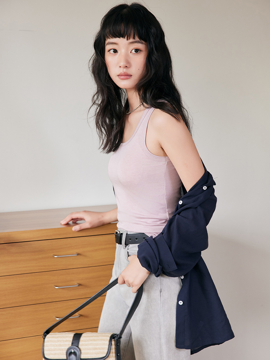 女春夏純色萊賽爾天絲背心