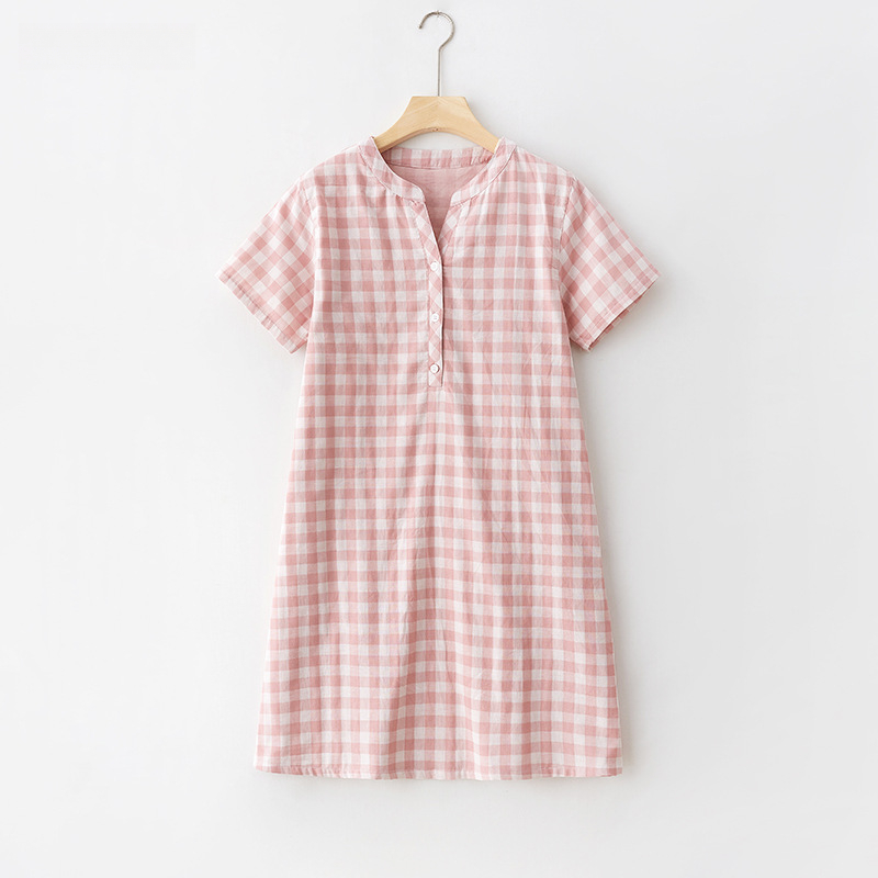 女款日系夏日短袖睡裙