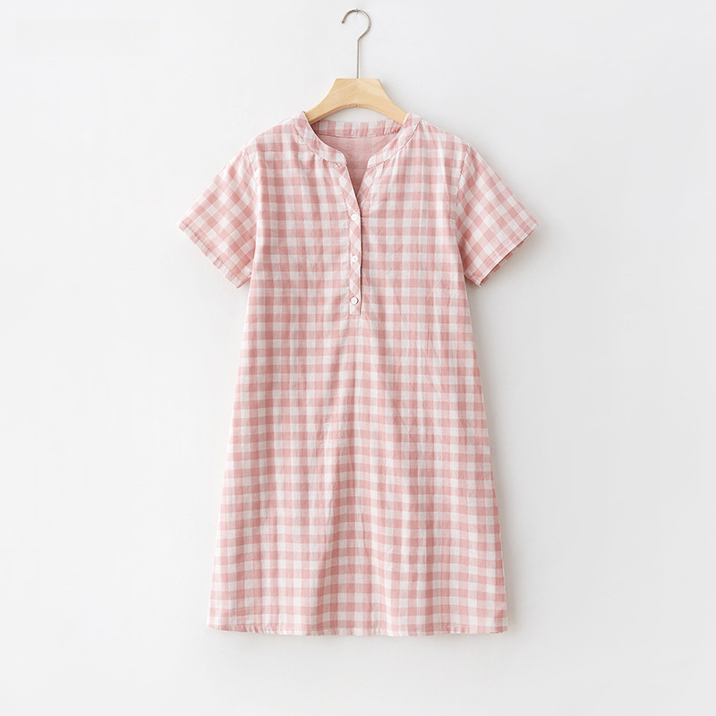 女款日系夏日短袖睡裙