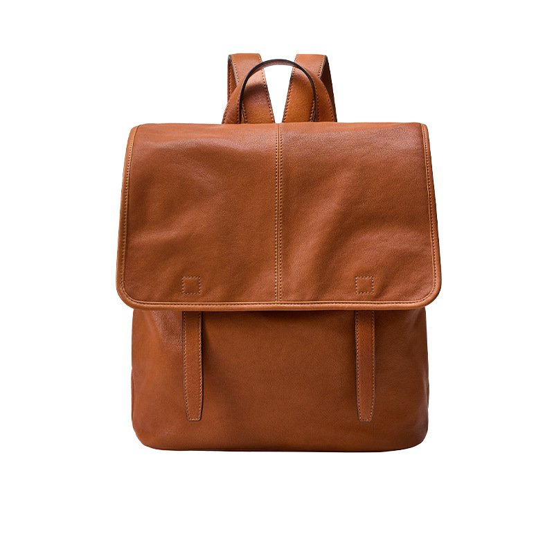 大容量植鞣羊皮信使雙肩背包