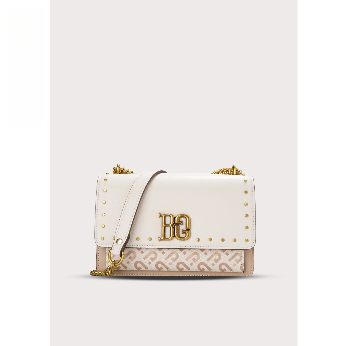 铆钉装饰链条斜挎小方包