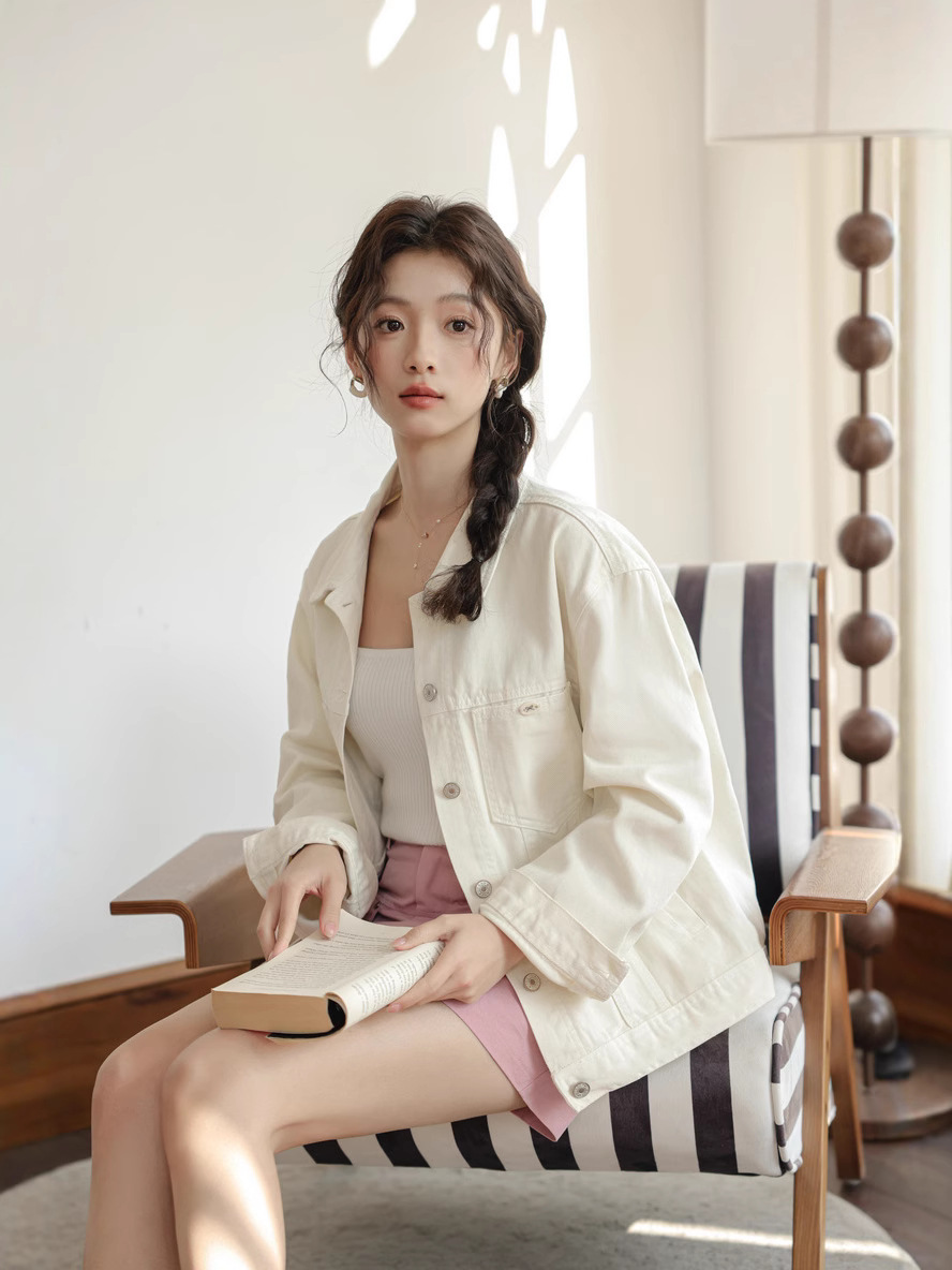 女士春秋韓系工裝牛仔外套