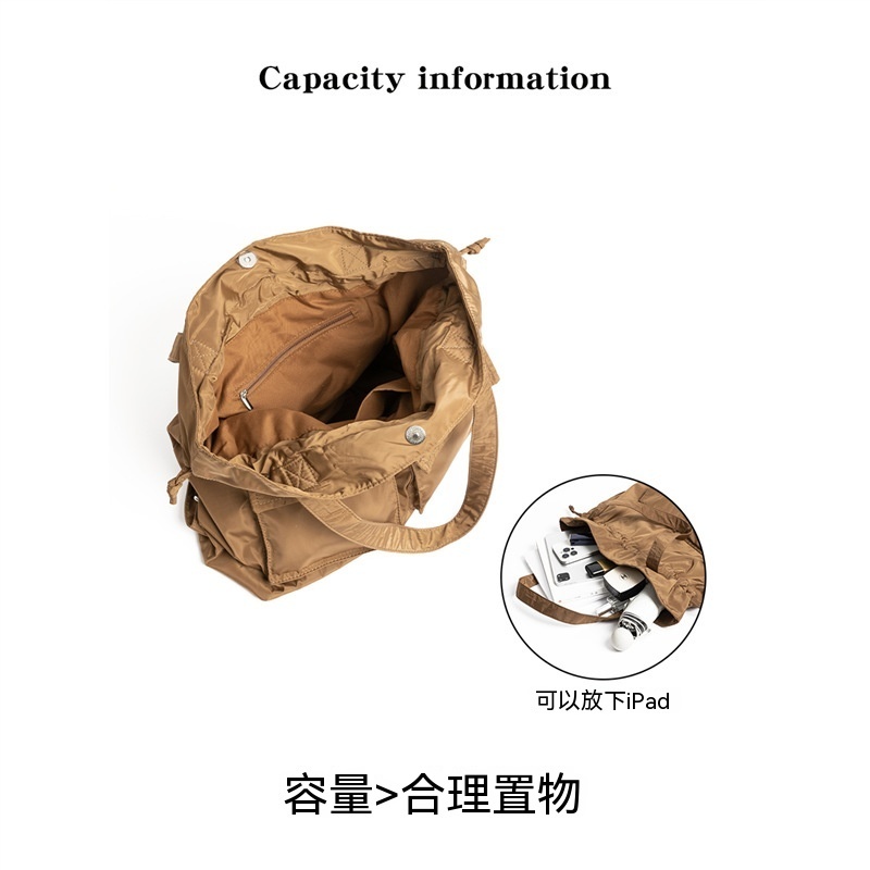 日系工裝尼龍帆布可手提雙肩包