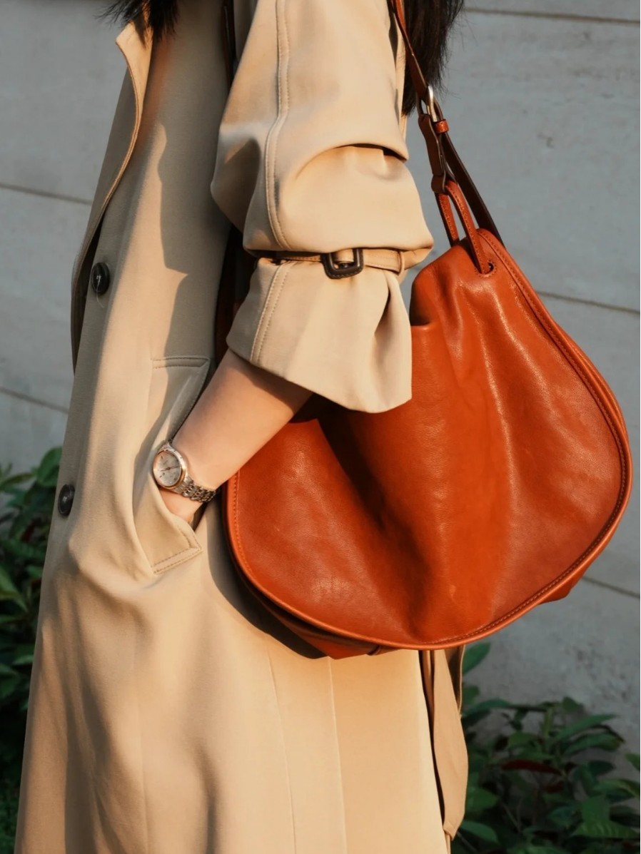 大容量植鞣皮信使馬鞍包