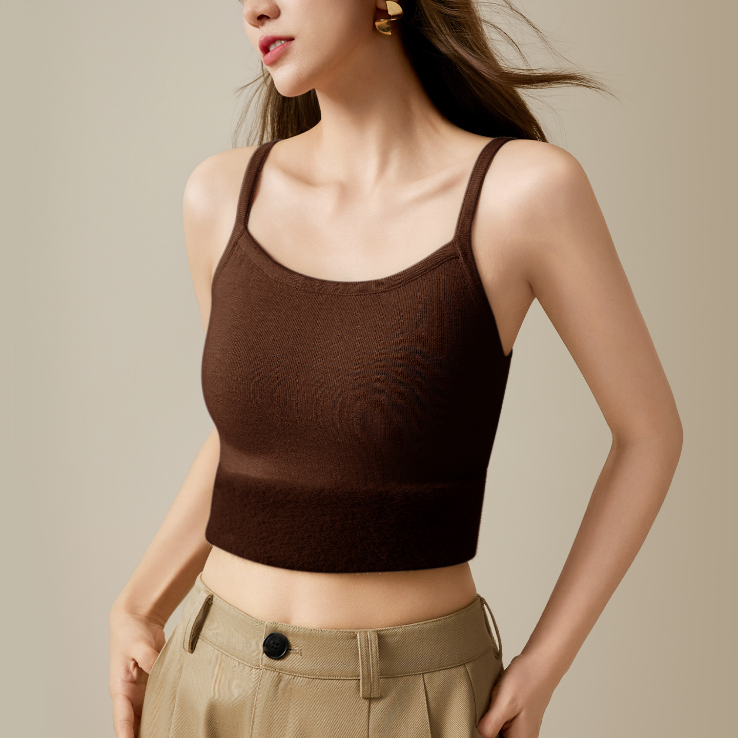 女士秋冬德絨吊帶背心