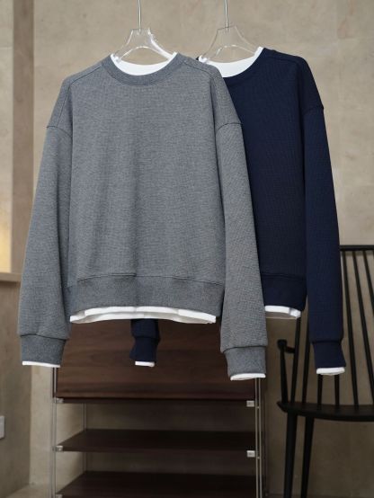 女士春秋假兩件華夫格衛衣