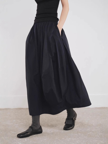 女士春秋空氣感花苞裙