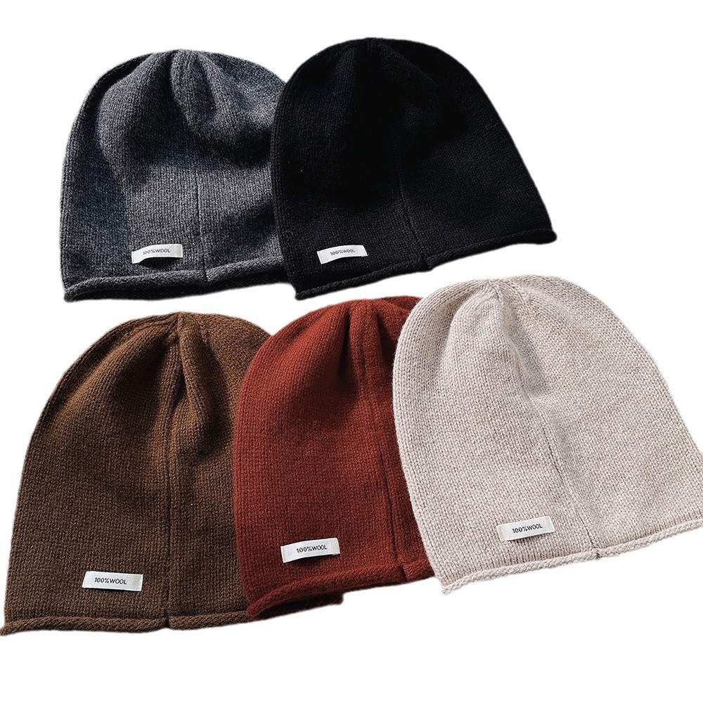 秋冬100%純羊毛帽子圍巾2件套