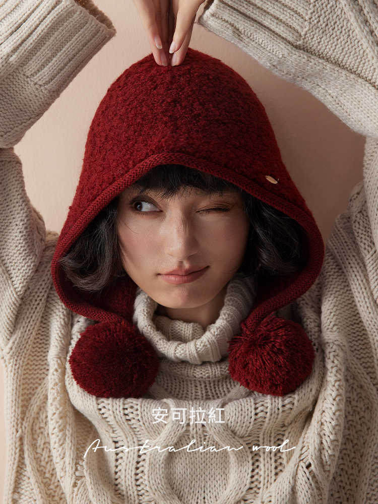 100%澳洲羊毛針織小紅帽