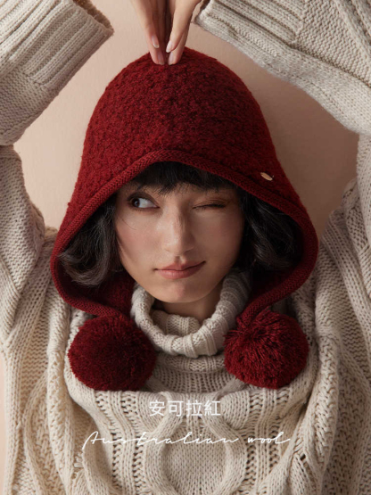 100%澳洲羊毛針織小紅帽