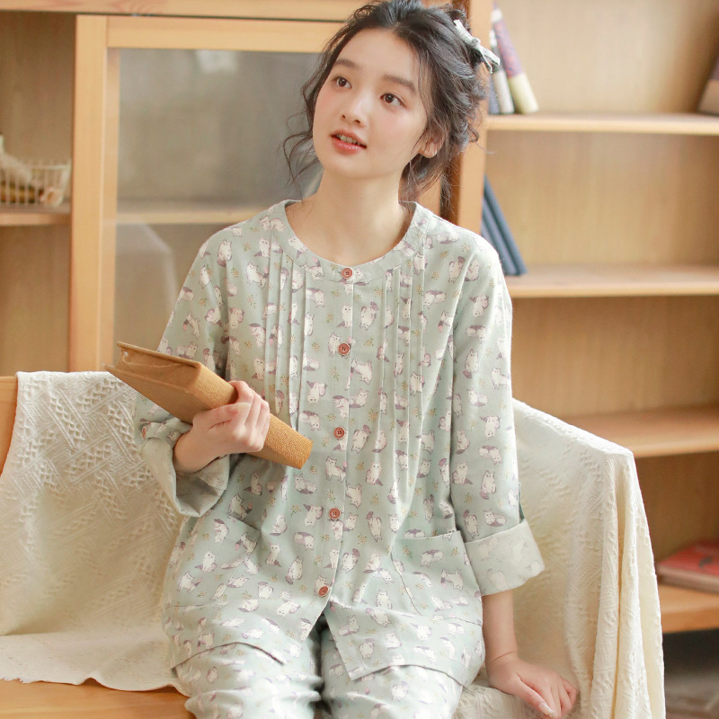 女士秋冬磨毛小狗印花居家服