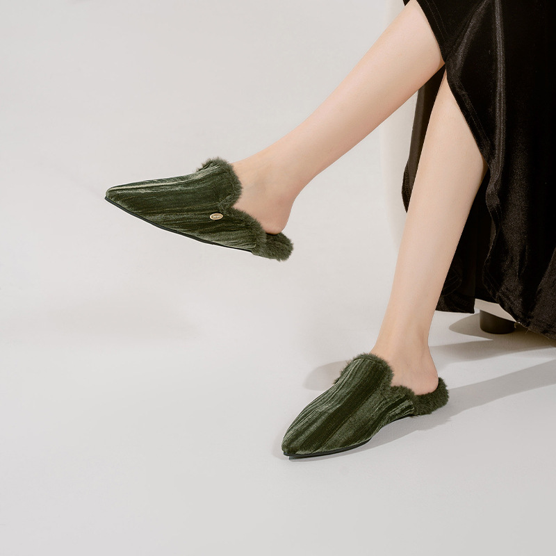 女士秋冬穆勒半拖鞋