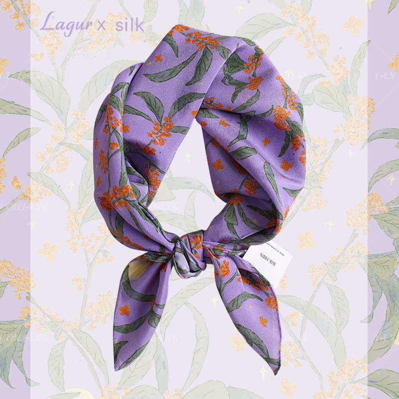 夜桂香100%桑蠶絲絲巾