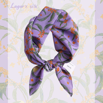 夜桂香100%桑蠶絲絲巾