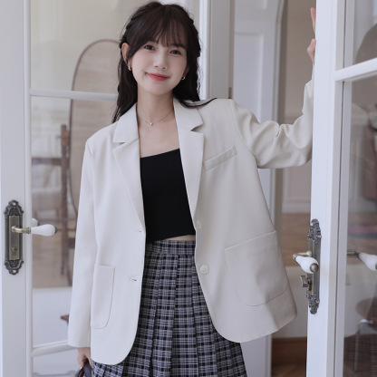女春韓系淨色小西裝外套