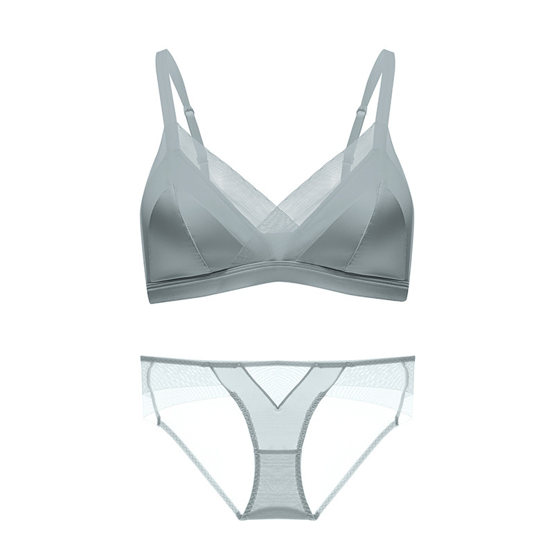 緞面法式三角杯蕾絲內衣