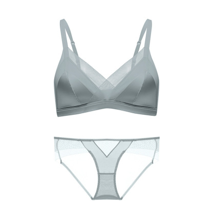 緞面法式三角杯蕾絲內衣