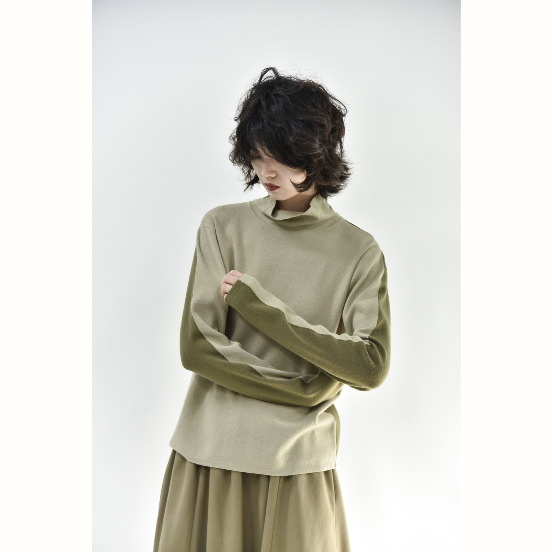 女士秋冬拼色軟糯高領打底