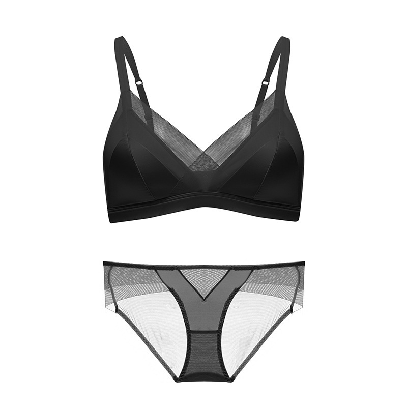 緞面法式三角杯蕾絲內衣